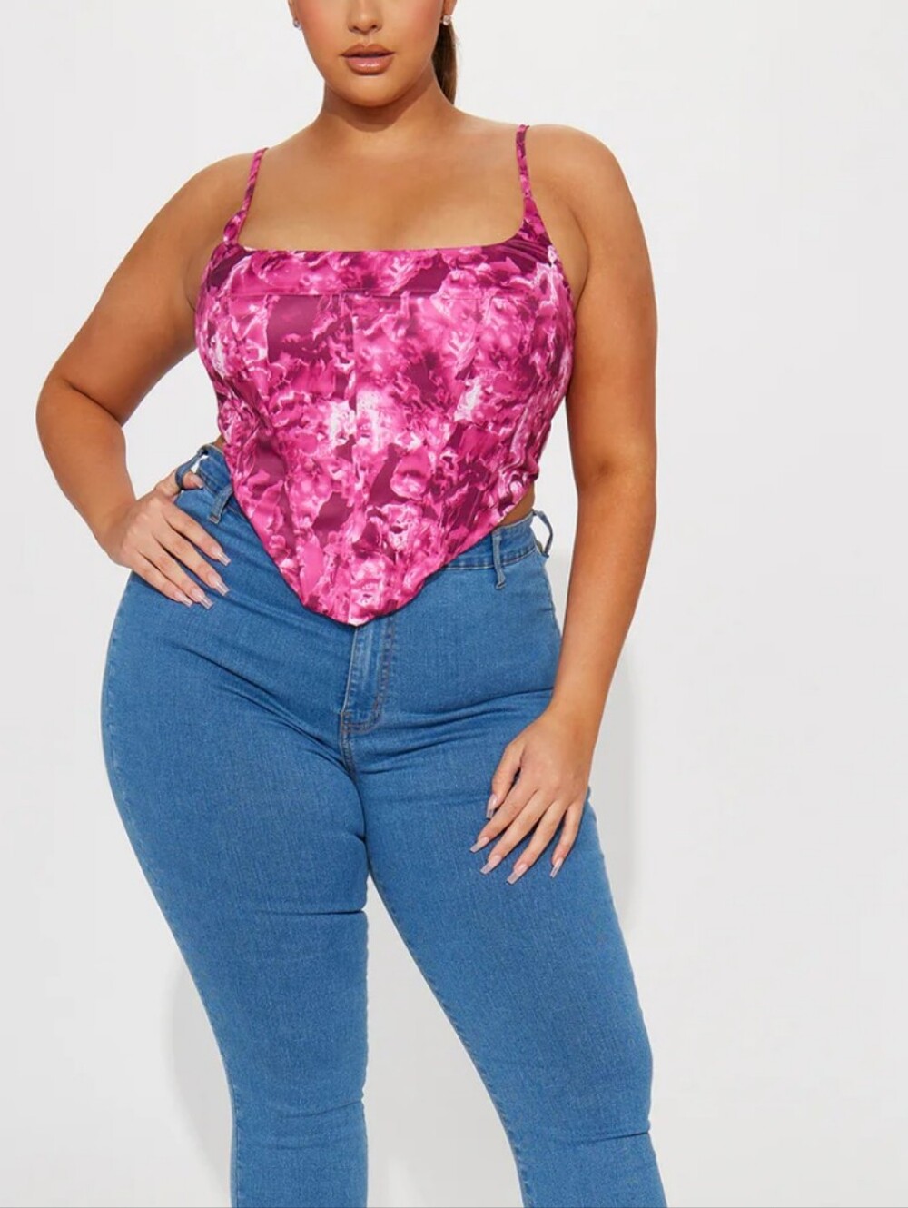 Fashionnova Pink Corset Crop Top Medium NWT Floral Fairy Whimsygoth Boning Rave